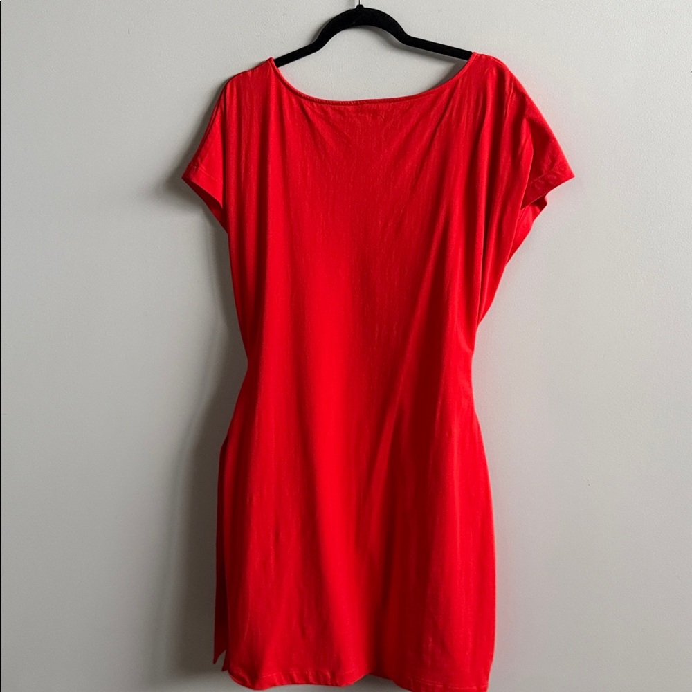 NWT DKNY Orange Knit Dress with Side Tie Size L - Picture 3 of 6